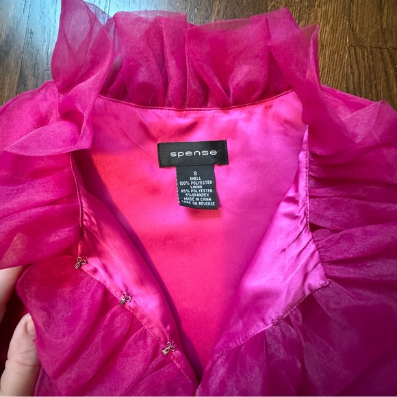 Spense Pink Ruffle Top Size Small - Picture 5 of 6